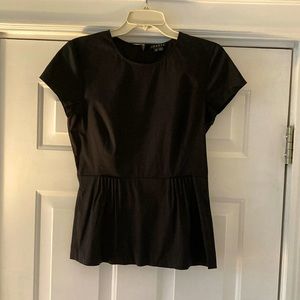 Theory Top with Pleated Detail and 3/4 Zipper Back